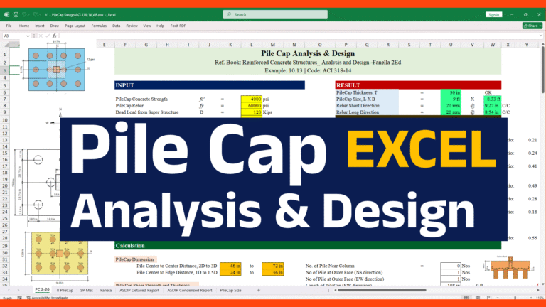 Pile Cap Analysis & Design in EXCEL || ACI 318-14