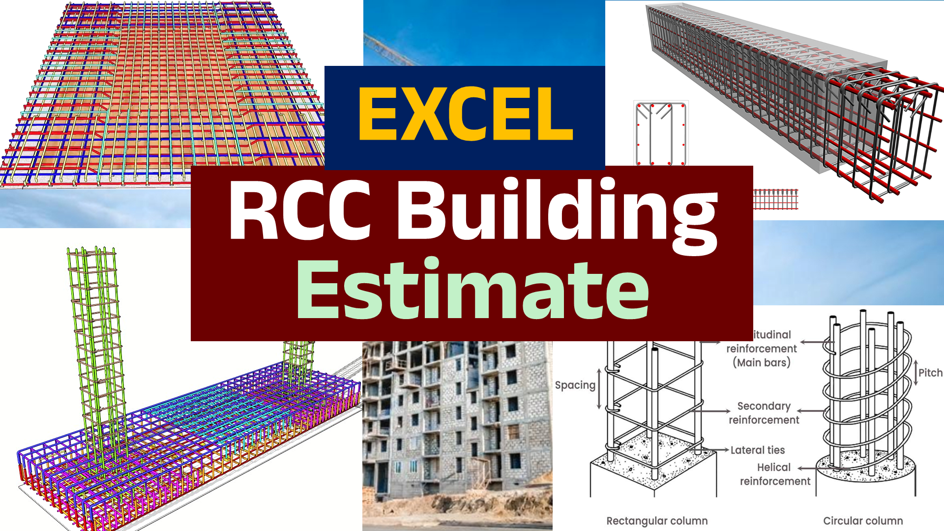 Building Estimate in EXCEL (Beam, Column, Slab, Footing)