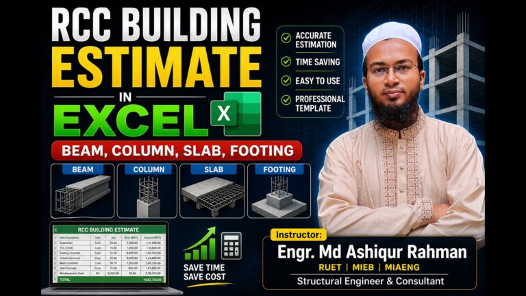 Building Estimate in EXCEL (Beam, Column, Slab, Footing)