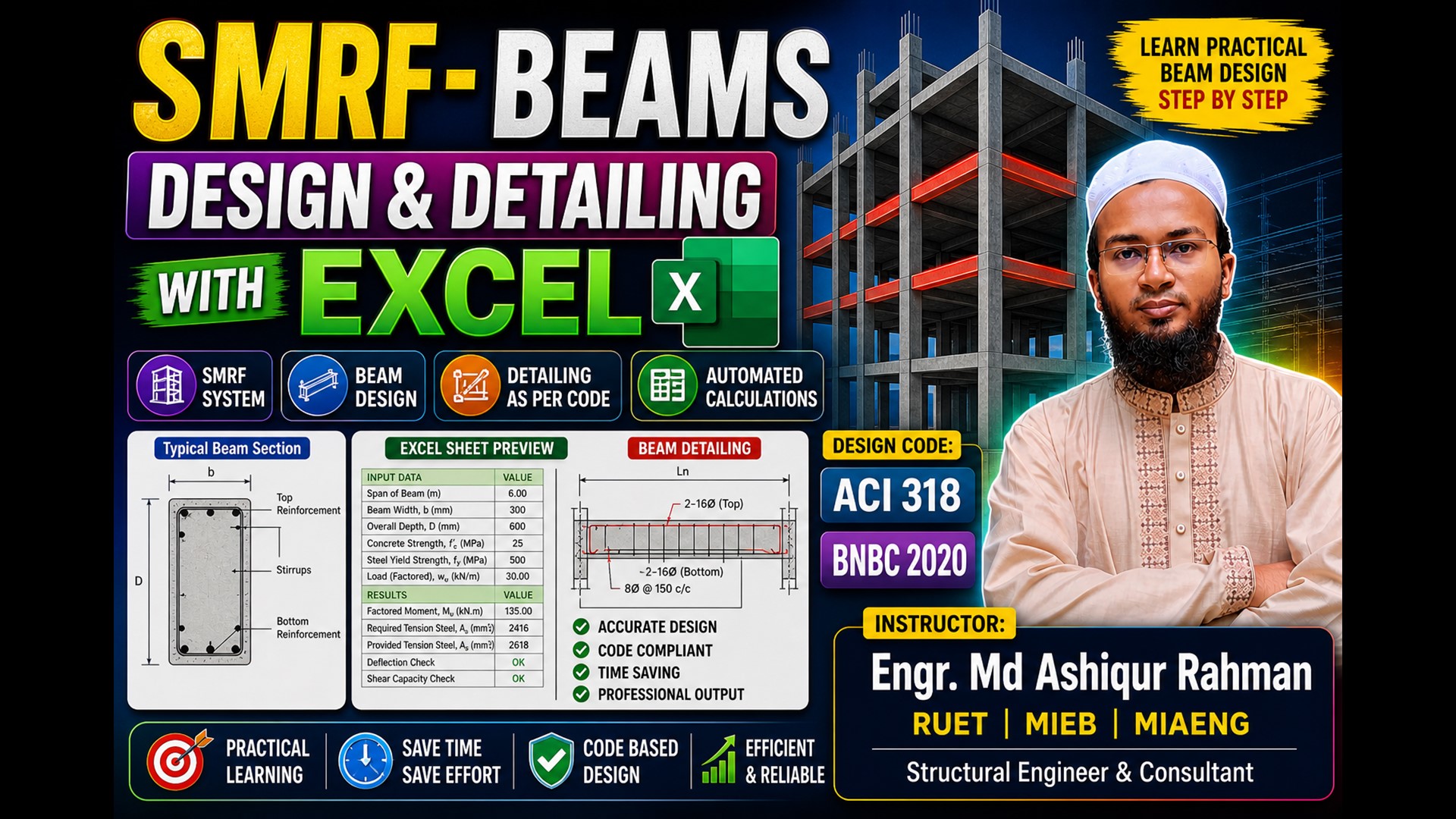 SMRF- Beams Design & Detailing Discussion (With Excel)